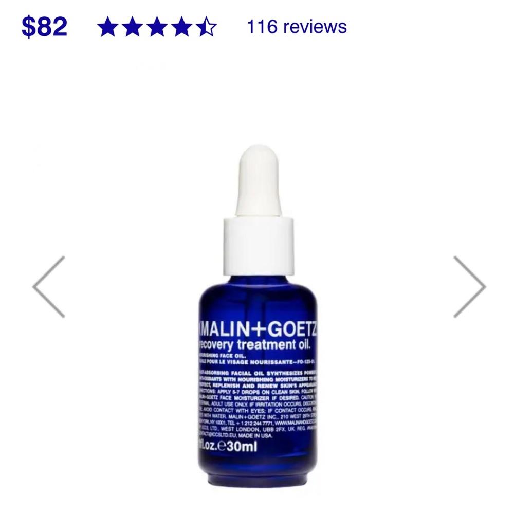 Malin + Goetz Recovery Treatment Oil